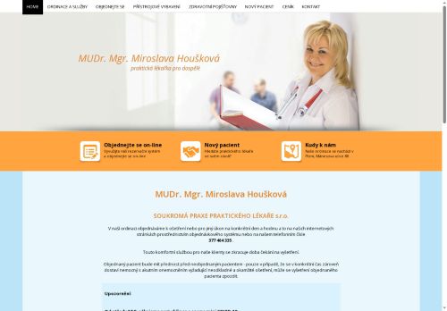 Zobrazit webové stránky Praktický lékař pro dospělé - MUDr. Mgr. Miroslava Houšková