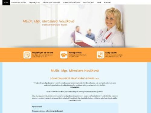 Praktický lékař pro dospělé - MUDr. Mgr. Miroslava Houšková