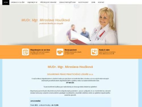 Praktický lékař pro dospělé - MUDr. Mgr. Miroslava Houšková