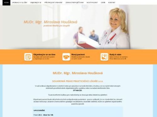 Praktický lékař pro dospělé - MUDr. Mgr. Miroslava Houšková