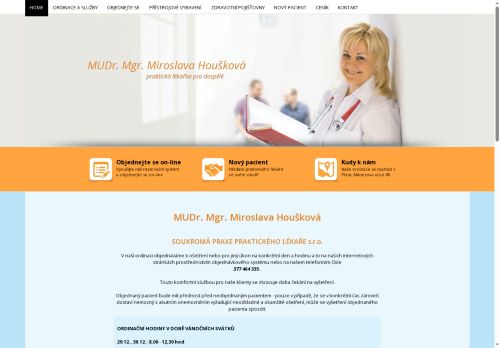 Zobrazit webové stránky Praktický lékař pro dospělé - MUDr. Mgr. Miroslava Houšková