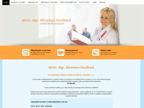 Praktický lékař pro dospělé - MUDr. Mgr. Miroslava Houšková