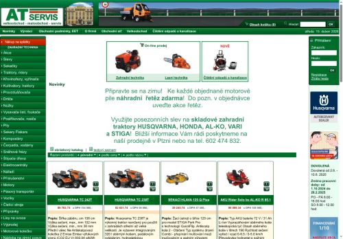 AT SERVIS spol. s r.o. nabízí práci na pozici opravář-technik zahradní techniky v obci Plzeň