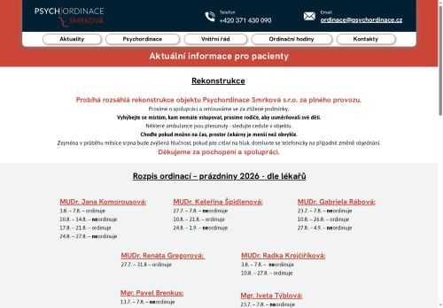 Zobrazit webové stránky Psychordinace Smrková s.r.o.