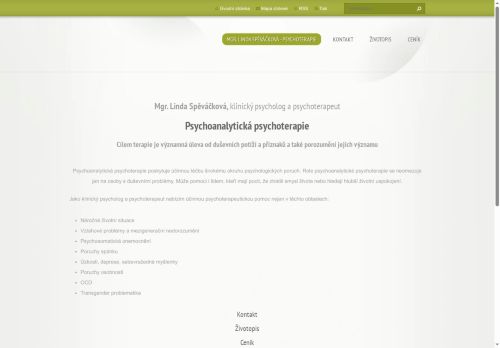 Zobrazit webové stránky Psychologická ordinace - Mgr. Linda Spěváčková