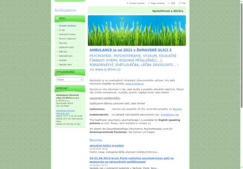 Zobrazit webové stránky Psychiatrická ambulance A-Shine s.r.o. - Centrum poruch paměti