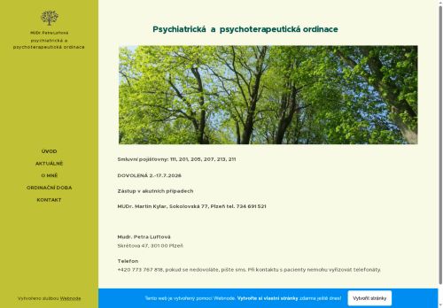 Zobrazit webové stránky Psychiatrická a psychoterapeutická ordinace - MUDr. Petra Luftová
