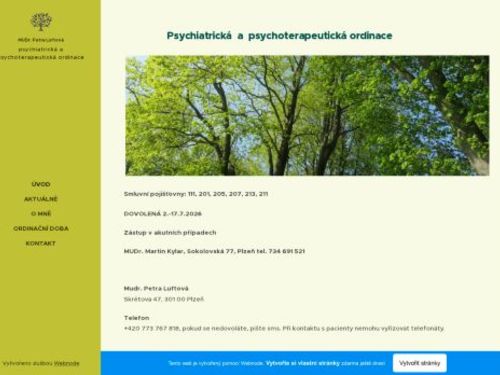 Psychiatrická a psychoterapeutická ordinace - MUDr. Petra Luftová
