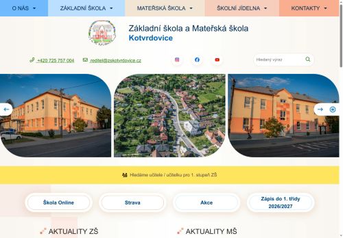 Základní škola a Mateřská škola Kotvrdovice, příspěvková organizace nabízí práci na pozici Učitelé na 1. stupni základních škol v obci Kotvrdovice