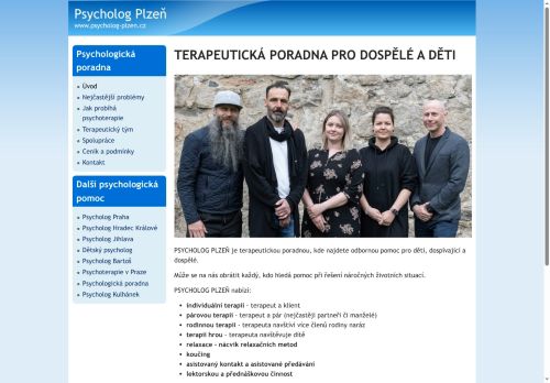 Zobrazit webové stránky Psychoterapeutické centrum PSYCHOLOG PLZEŇ - Martin Štolfa, Eleonora Dlubal, Barbara Bémová, Josef Vlk