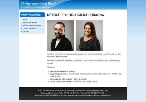 Zobrazit webové stránky Dětský psycholog Plzeň - Bc. Martin Štolfa, Mgr. Júlia Preclíková