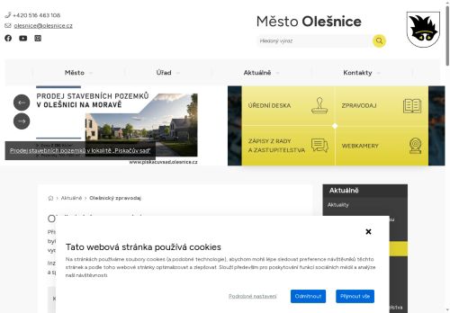 Zobrazit webové stránky Zpravodaj města Olešnice