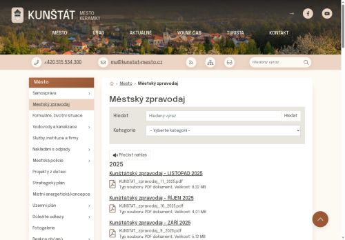 Zobrazit webové stránky Městský zpravodaj Kunštát