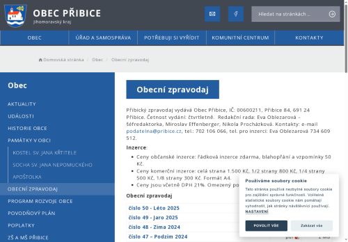 Zobrazit webové stránky Přibický zpravodaj