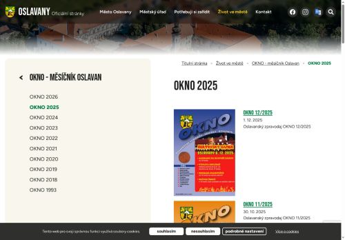 Zobrazit webové stránky Zpravodaj OKNO Oslavany
