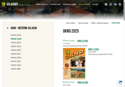 Zobrazit webové stránky Zpravodaj OKNO Oslavany