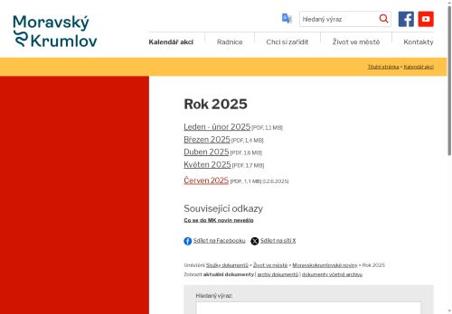 Zobrazit webové stránky Moravskokrumlovské noviny