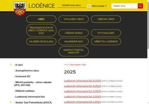 Zobrazit webové stránky Informační listy