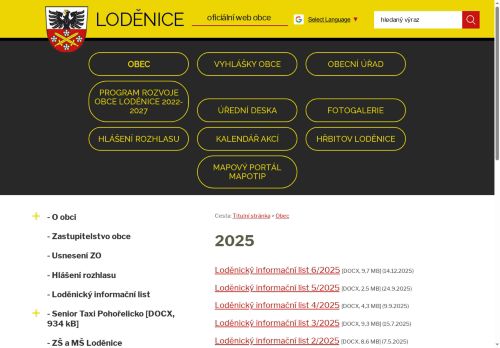 Zobrazit webové stránky Informační listy