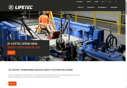 Webové stránky ZF Passive Safety Czech s.r.o., Hlavenec