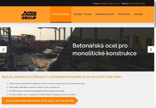 Webové stránky Armogroup s.r.o., Záryby