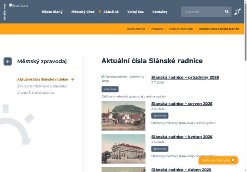 Zobrazit webové stránky Zpravodaj Slánská radnice
