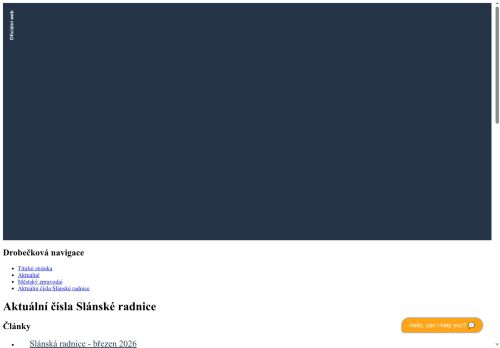 Zobrazit webové stránky Zpravodaj Slánská radnice