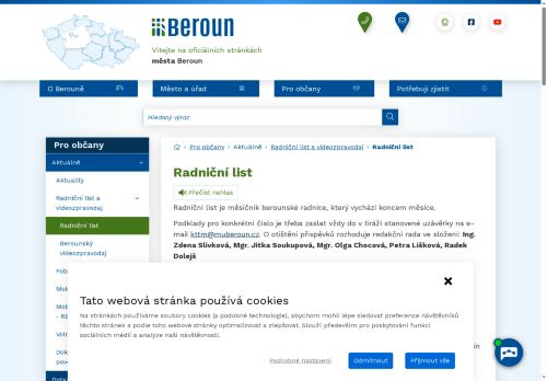 Zobrazit webové stránky Berounský radniční list