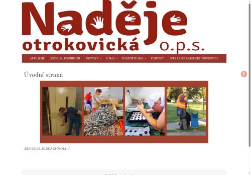 Webové stránky NADĚJE, otrokovická o.p.s., Uherské Hradiště