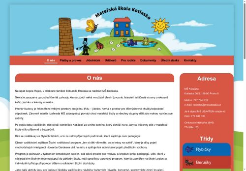 Mateřská škola, Praha 8, Kotlaska 3 nabízí práci na pozici kuchař/-a v obci Praha