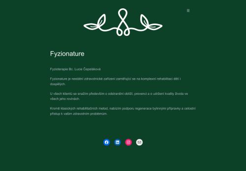 Zobrazit webové stránky Fyzioterapie Fyzionature - Bc. Lucie Čepeláková