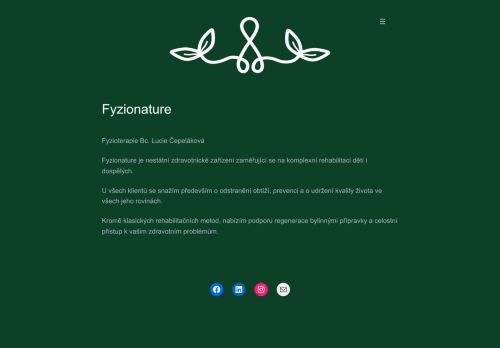 Zobrazit webové stránky Fyzioterapie Fyzionature - Bc. Lucie Čepeláková
