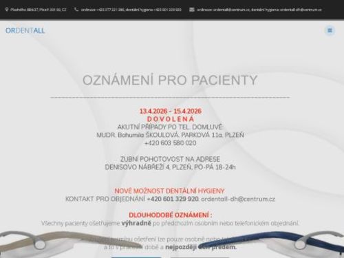 Zubní ordinace ORDENTALL - MUDr. Tereza Pelcová