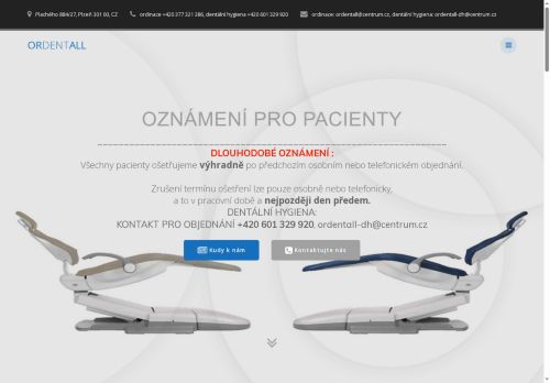 Zobrazit webové stránky Zubní ordinace ORDENTALL - MUDr. Tereza Pelcová