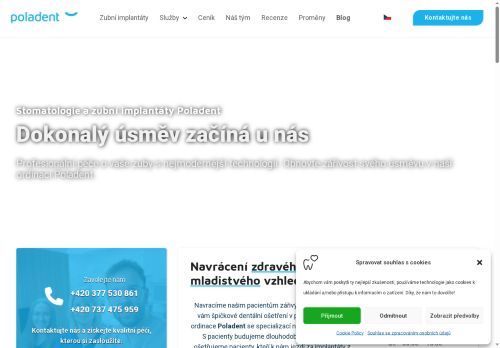 Zobrazit webové stránky Zubní ordinace Poladent - MUDr. Alexandra Černá Polachová, MDDr. Pavla Myslíková, MDDr. Štěpán Polach, MDDr. Alexandra Tomšů