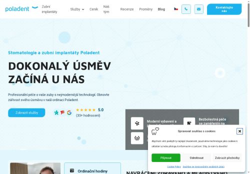 Zobrazit webové stránky Zubní ordinace Poladent - MUDr. Alexandra Černá Polachová, MDDr. Pavla Myslíková, MDDr. Štěpán Polach, MDDr. Alexandra Tomšů