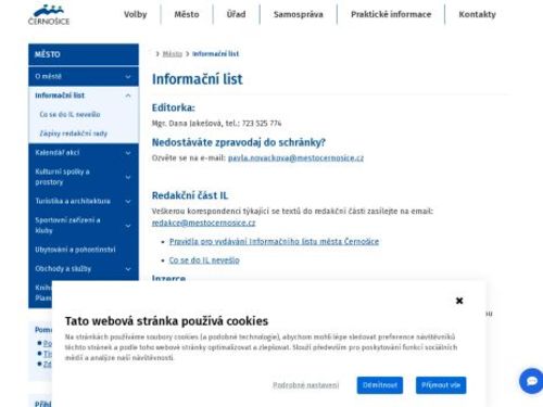 Černošice informační list