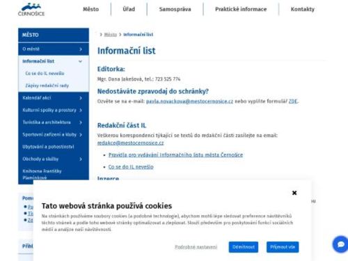 Černošice informační list