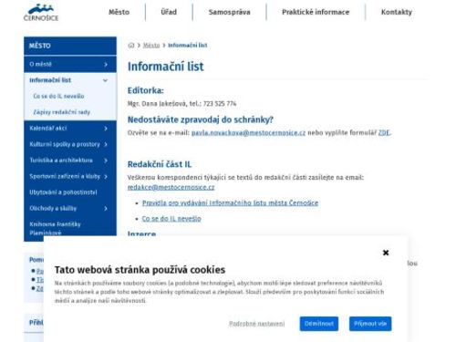 Černošice informační list