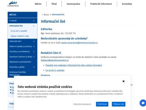 Černošice informační list