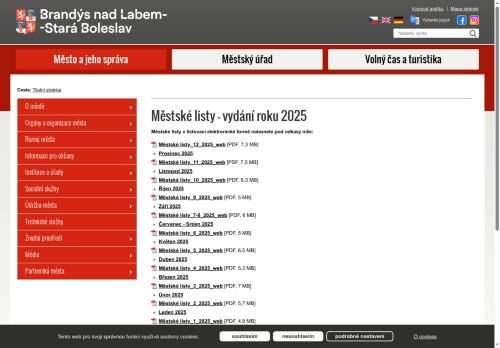 Zobrazit webové stránky Městské listy, Brandýs nad Labem-Stará Boleslav