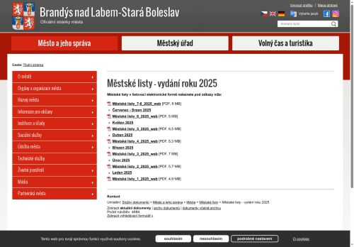 Zobrazit webové stránky Městské listy, Brandýs nad Labem-Stará Boleslav