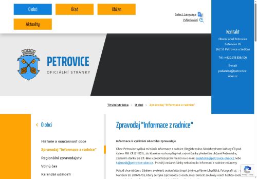 Zobrazit webové stránky Informace z radnice