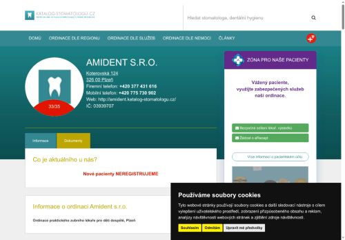 Zobrazit webové stránky Zubní ordinace Amident s.r.o. - MDDr. Michael Urban