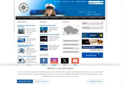 Webové stránky Krajské ředitelství policie Středočeského kraje, Čestlice