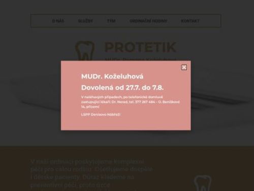 PROTETIK zubní ordinace s.r.o. - MUDr. Romana Koželuhová