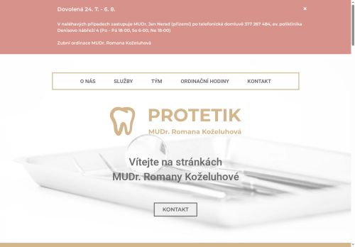 Zobrazit webové stránky PROTETIK zubní ordinace s.r.o. - MUDr. Romana Koželuhová