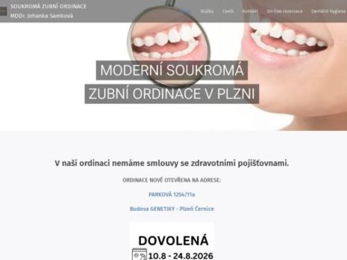 Zubní ordinace - MUDr. Johanka Samková