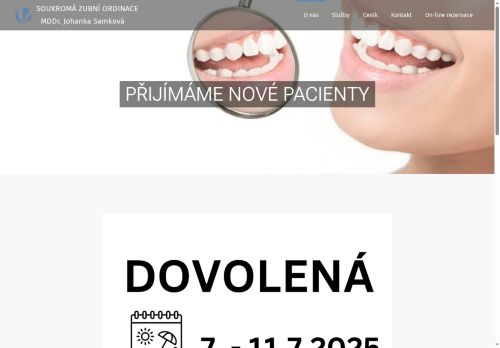 Zobrazit webové stránky Zubní ordinace - MUDr. Johanka Samková