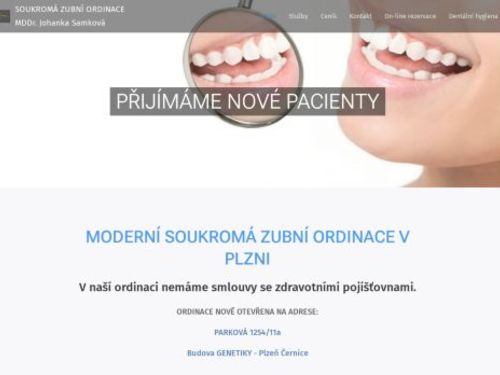 Zubní ordinace - MUDr. Johanka Samková